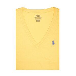 Polo Ralph Lauren Women Short Sleeve CLSC Fit V-Neck T-Shirt Yellow MSRP $58.00